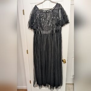 Elegant Black Embroidered Gown